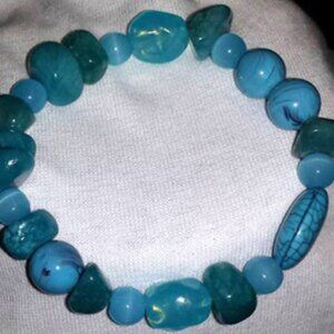 TDD Custom Made One Size Fits Most Turquoise Stretch Bracelet